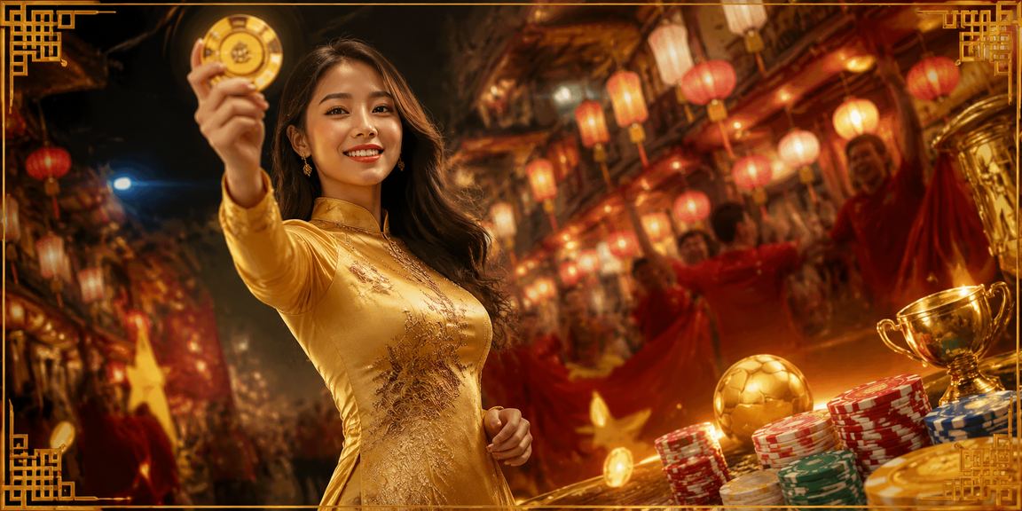 Không khí cá cược thể thao sôi động tại một sự kiện casino Việt Nam với màn hình hiển thị tỷ lệ kèo
